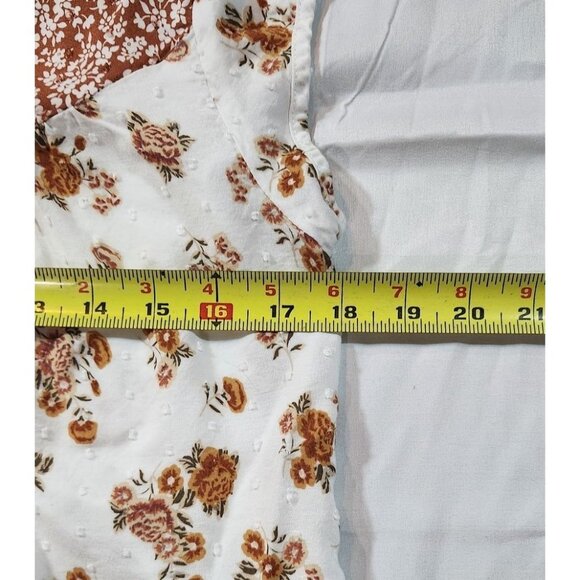 DR2 Womens Floral Boho Blouse With Tassel Tie Neck - Small Size - Picture 4 of 7